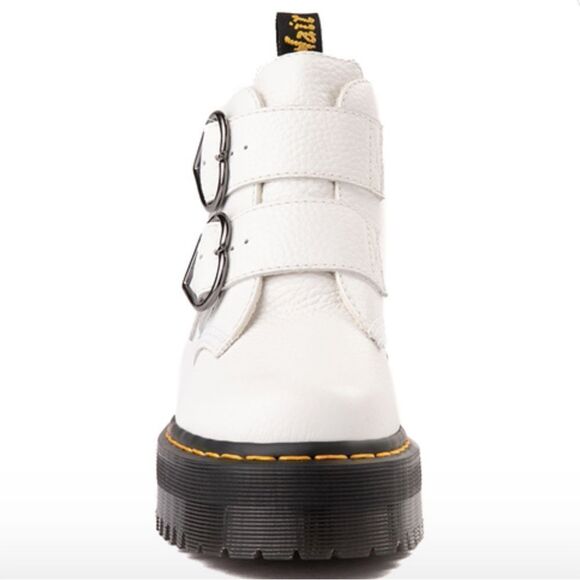 NWT DR MARTENS DEVON HEARTS QUAD BOOTS- WHITE SZ 9 - Picture 3 of 13